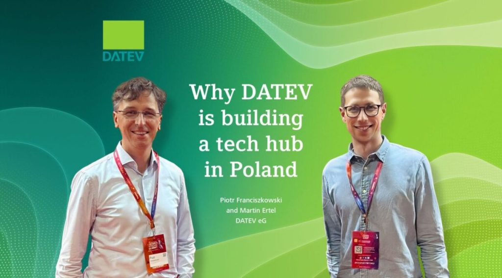The graphic is an illustration for the article: Why DATEV is building a tech hub in Poland|