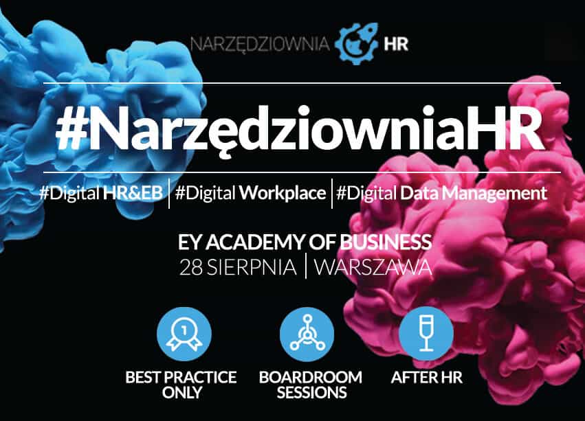 Grafika jest ilustracją do artykułu: Konferencja NarzędziowniaHR - już 28 sierpnia!. Przedstawia infromacje organizacyjne dotyczące konferencji.