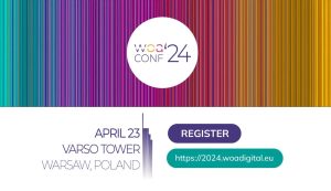 Ilustracja do artykułu o konferencji WOA Conf’24. Przedstawia logo wydarzenia i organizatora.