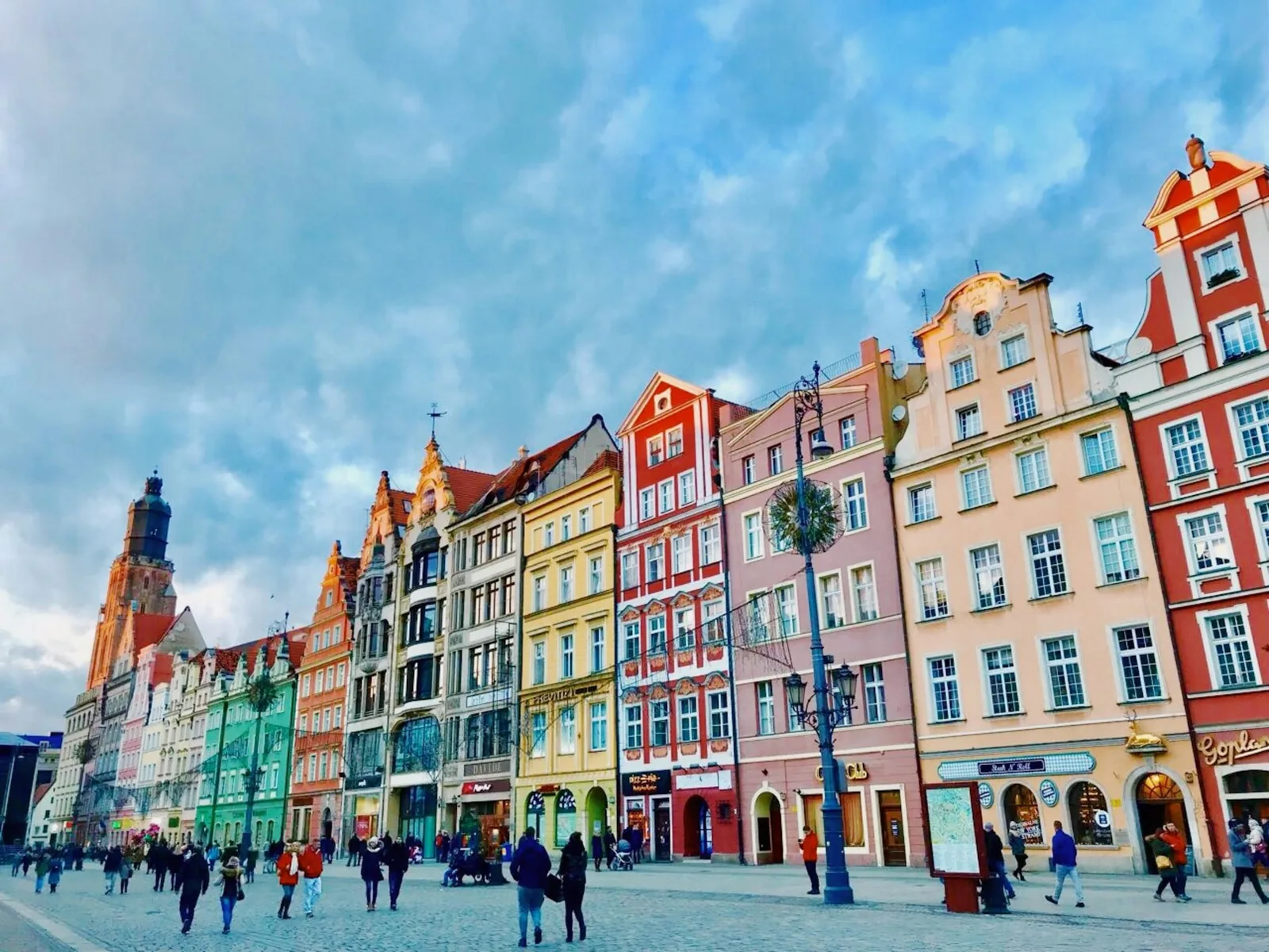 Colourful townhouses on Wrocław's Market Square